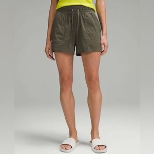 Lululemon Dance Studio High-Rise Short 3.5" in Army Green